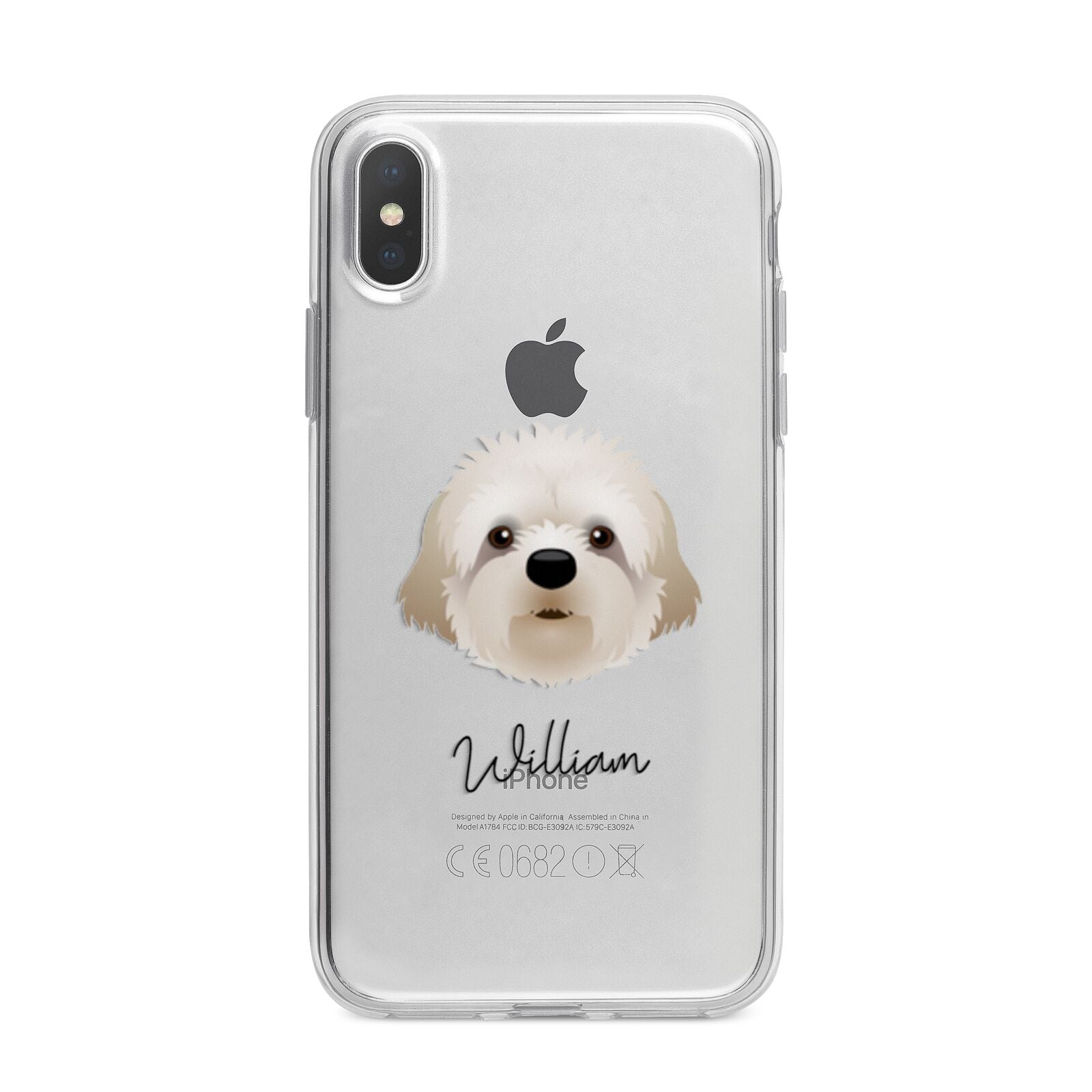Cavapoochon Personalised iPhone X Bumper Case on Silver iPhone Alternative Image 1