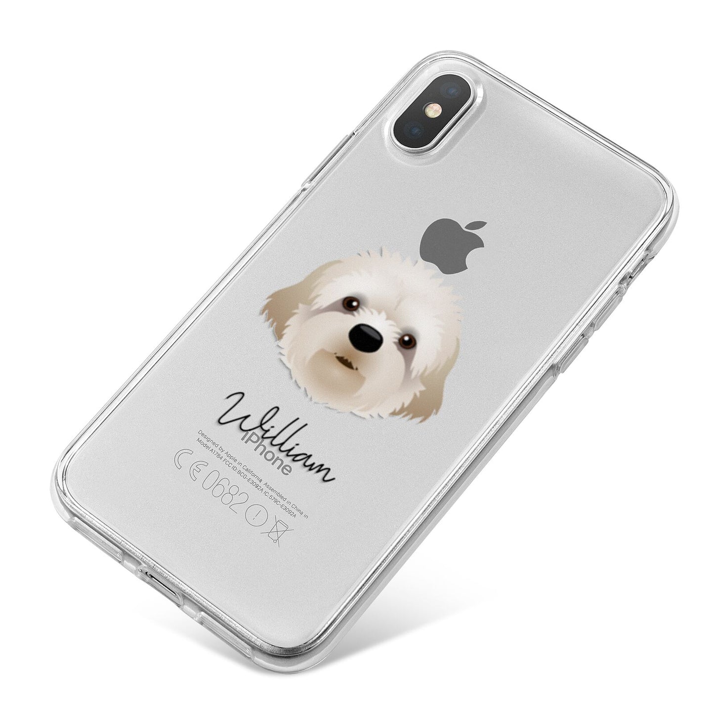 Cavapoochon Personalised iPhone X Bumper Case on Silver iPhone