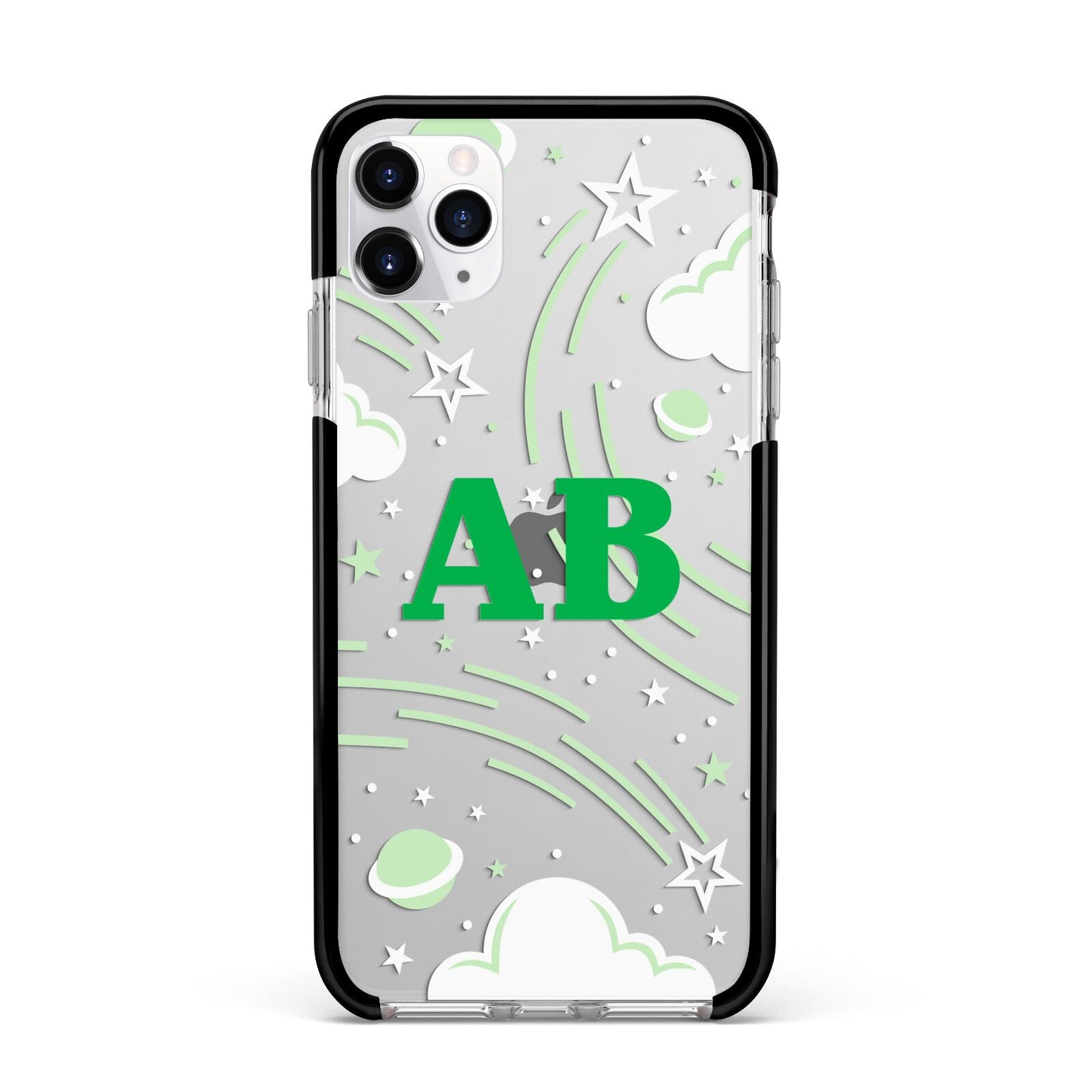 Celestial Apple iPhone 11 Pro Max in Silver with Black Impact Case