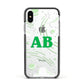 Celestial Apple iPhone Xs Impact Case Black Edge on Silver Phone