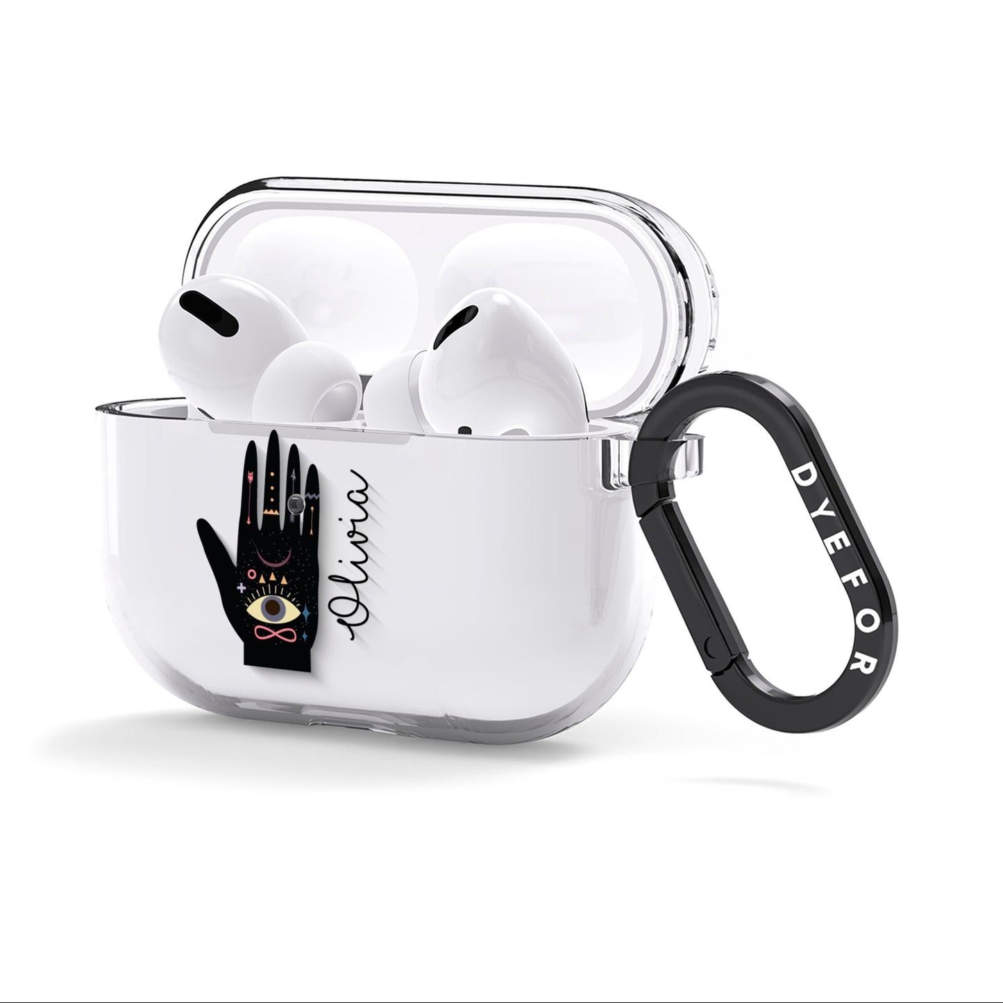 Celestial Hand with Text AirPods Clear Case 3rd Gen Side Image