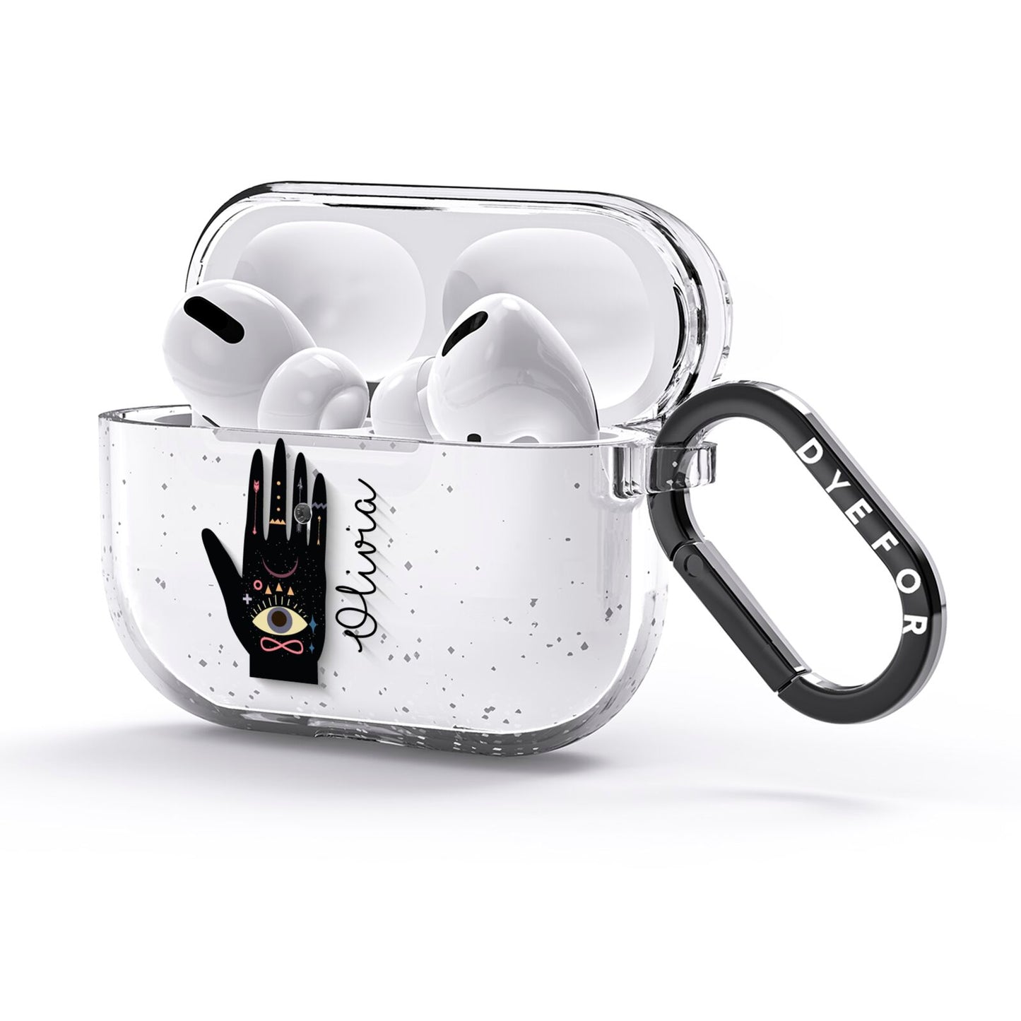 Celestial Hand with Text AirPods Glitter Case 3rd Gen Side Image