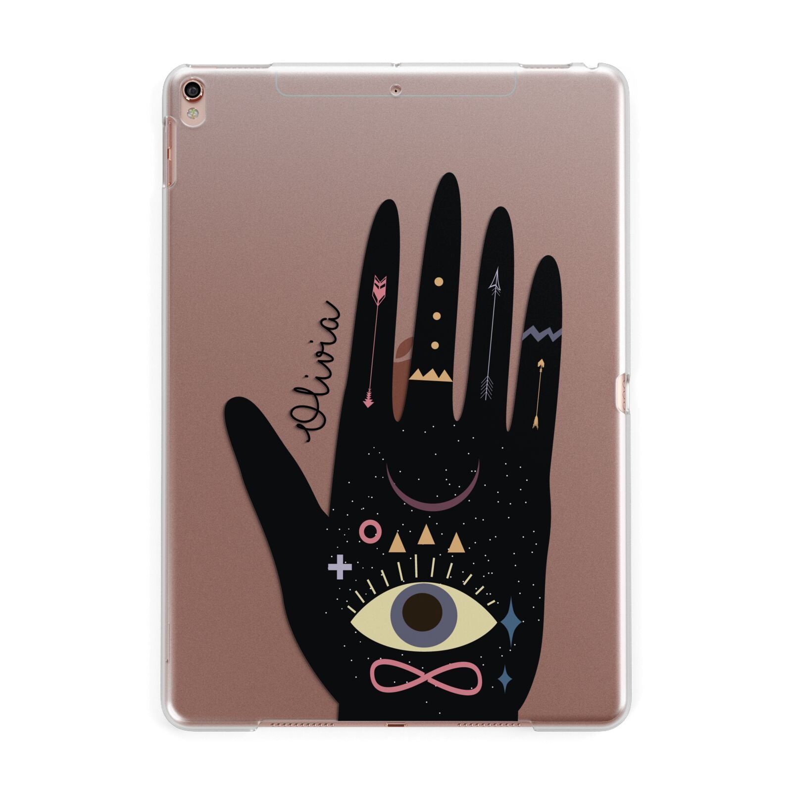 Celestial Hand with Text Apple iPad Rose Gold Case