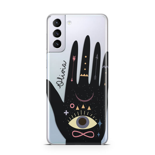 Celestial Hand with Text Samsung S21 Plus Phone Case