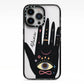 Celestial Hand with Text iPhone 13 Pro Black Impact Case on Silver phone