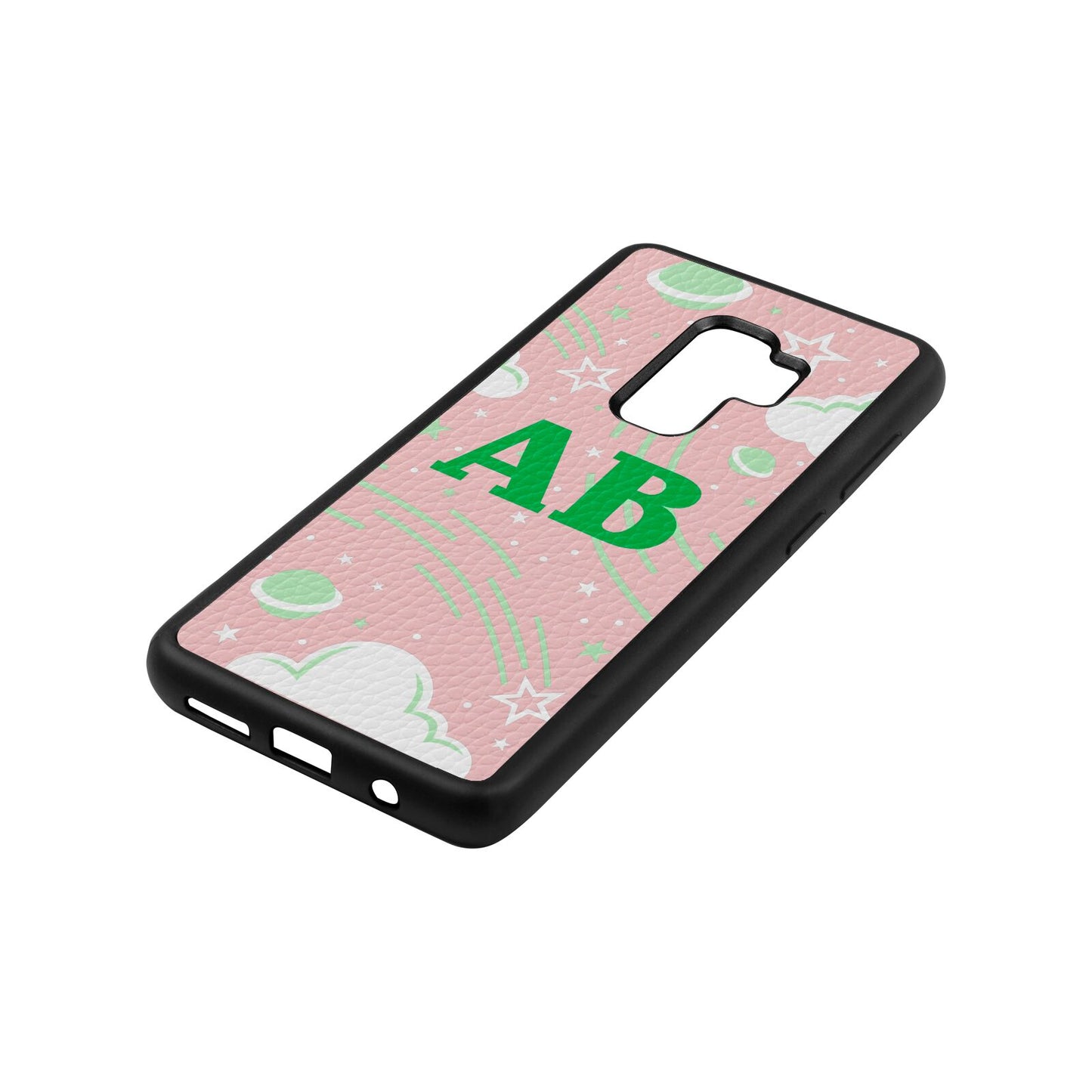 Celestial Pink Pebble Leather Samsung S9 Plus Case Side Angle