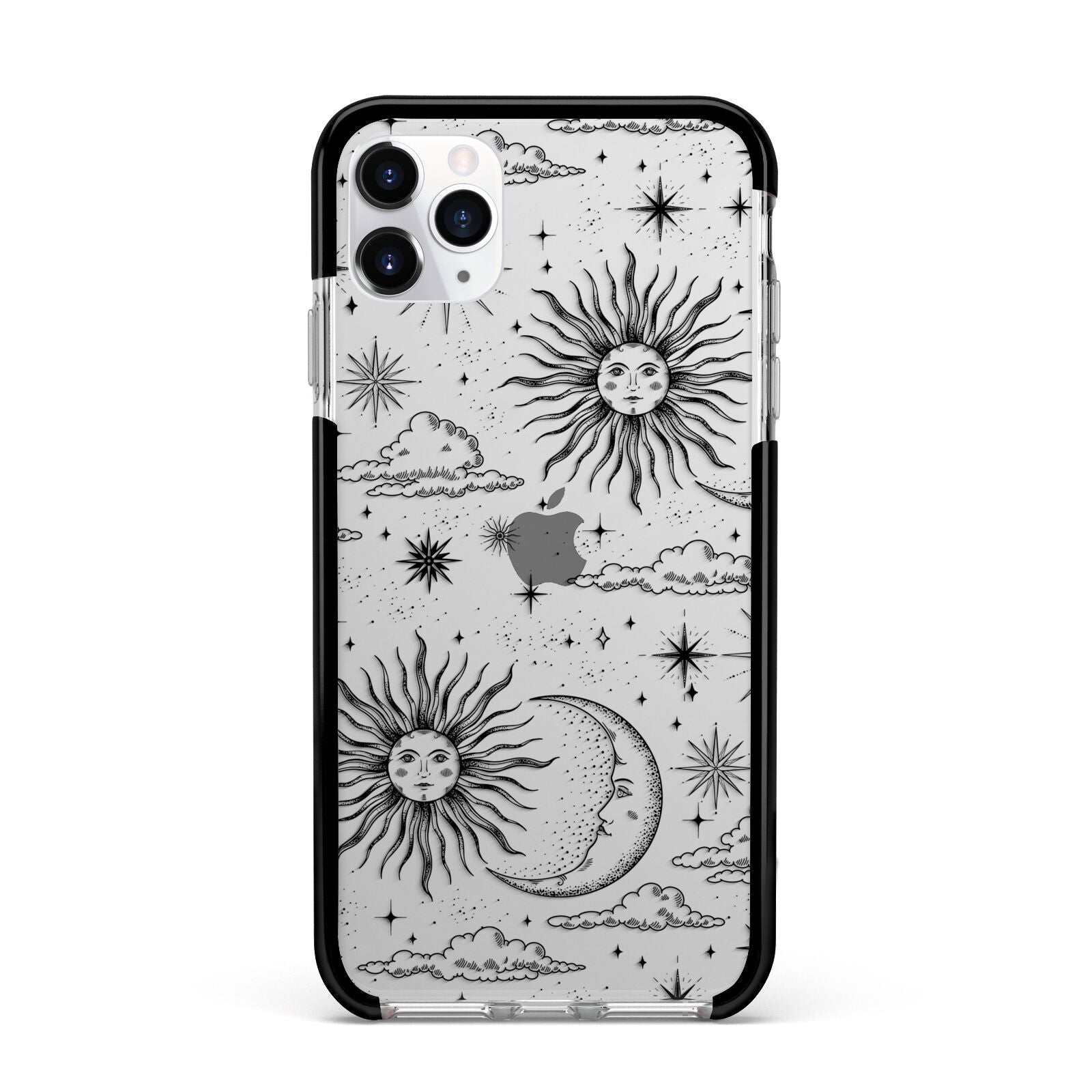 Celestial Suns Clouds Apple iPhone 11 Pro Max in Silver with Black Impact Case