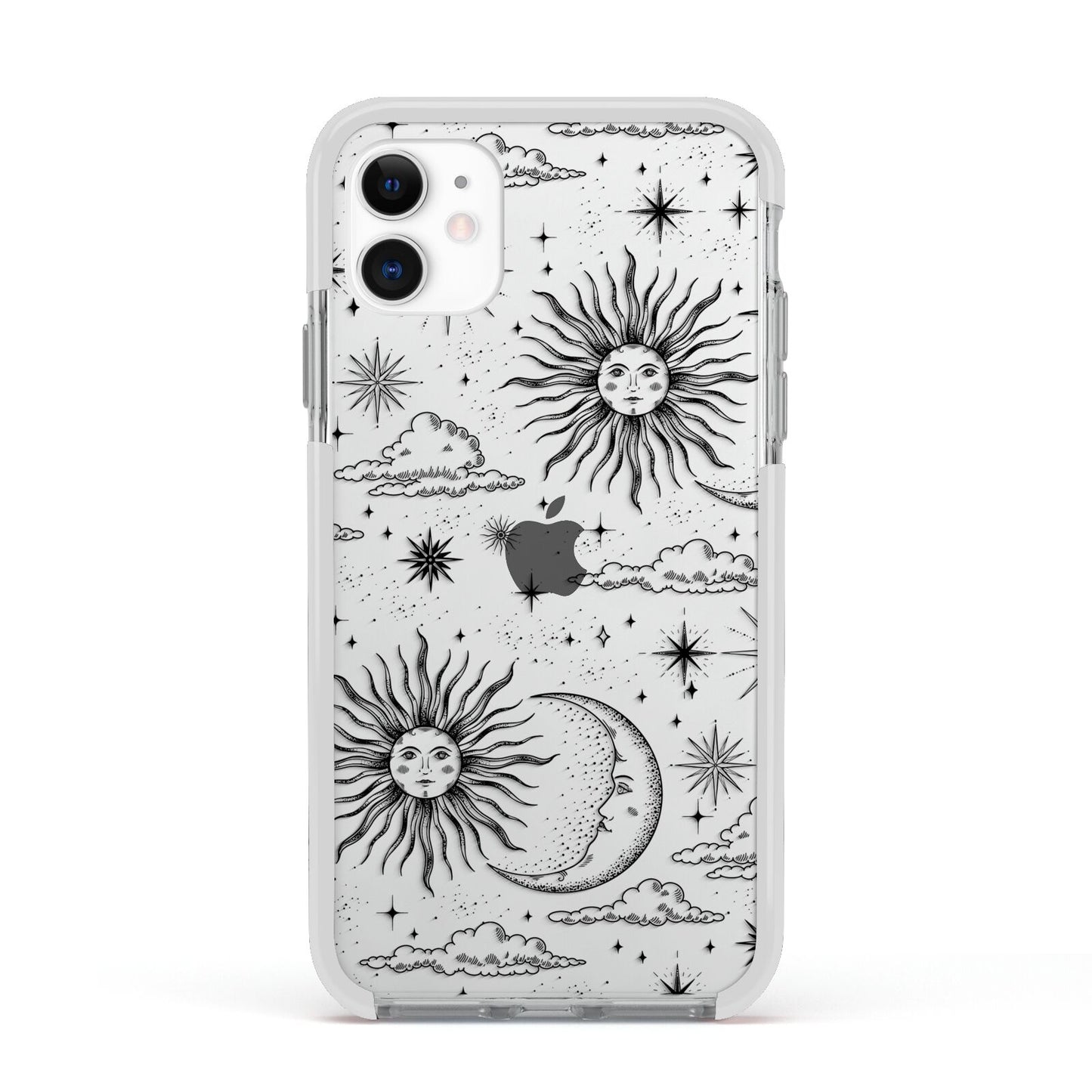 Celestial Suns Clouds Apple iPhone 11 in White with White Impact Case