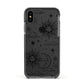 Celestial Suns Clouds Apple iPhone Xs Impact Case Black Edge on Black Phone