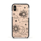 Celestial Suns Clouds Apple iPhone Xs Impact Case Black Edge on Gold Phone