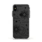 Celestial Suns Clouds Apple iPhone Xs Impact Case White Edge on Black Phone