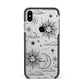 Celestial Suns Clouds Apple iPhone Xs Max Impact Case Black Edge on Silver Phone