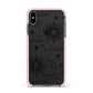 Celestial Suns Clouds Apple iPhone Xs Max Impact Case Pink Edge on Black Phone