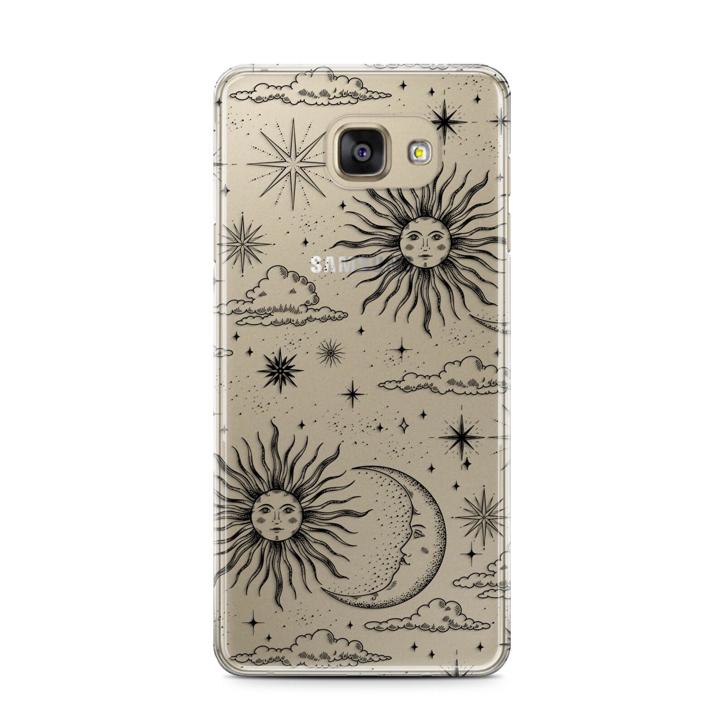 Celestial Suns Clouds Samsung Galaxy A7 2016 Case on gold phone