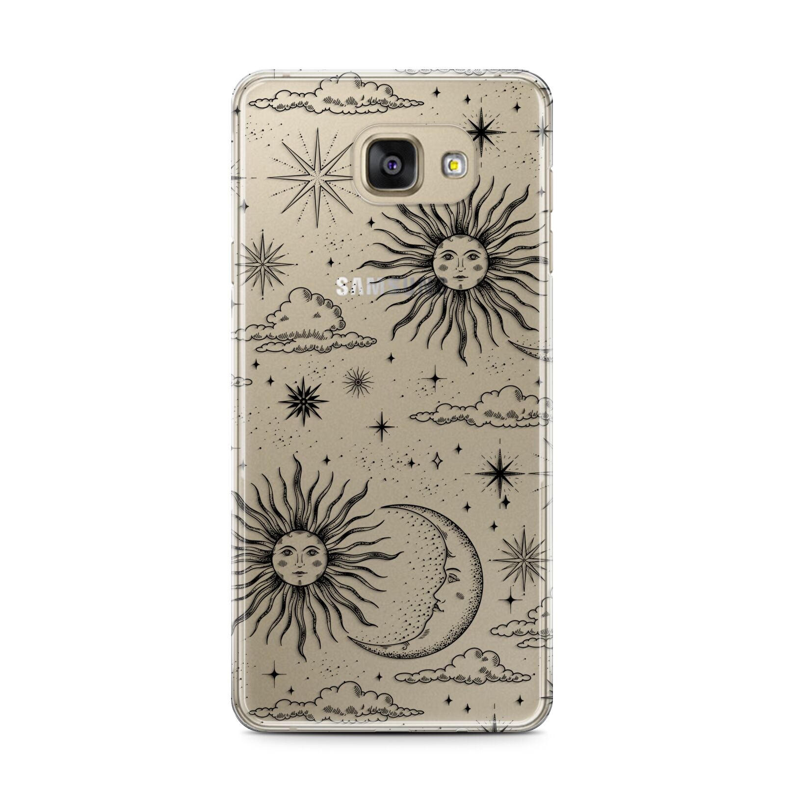 Celestial Suns Clouds Samsung Galaxy A7 2016 Case on gold phone