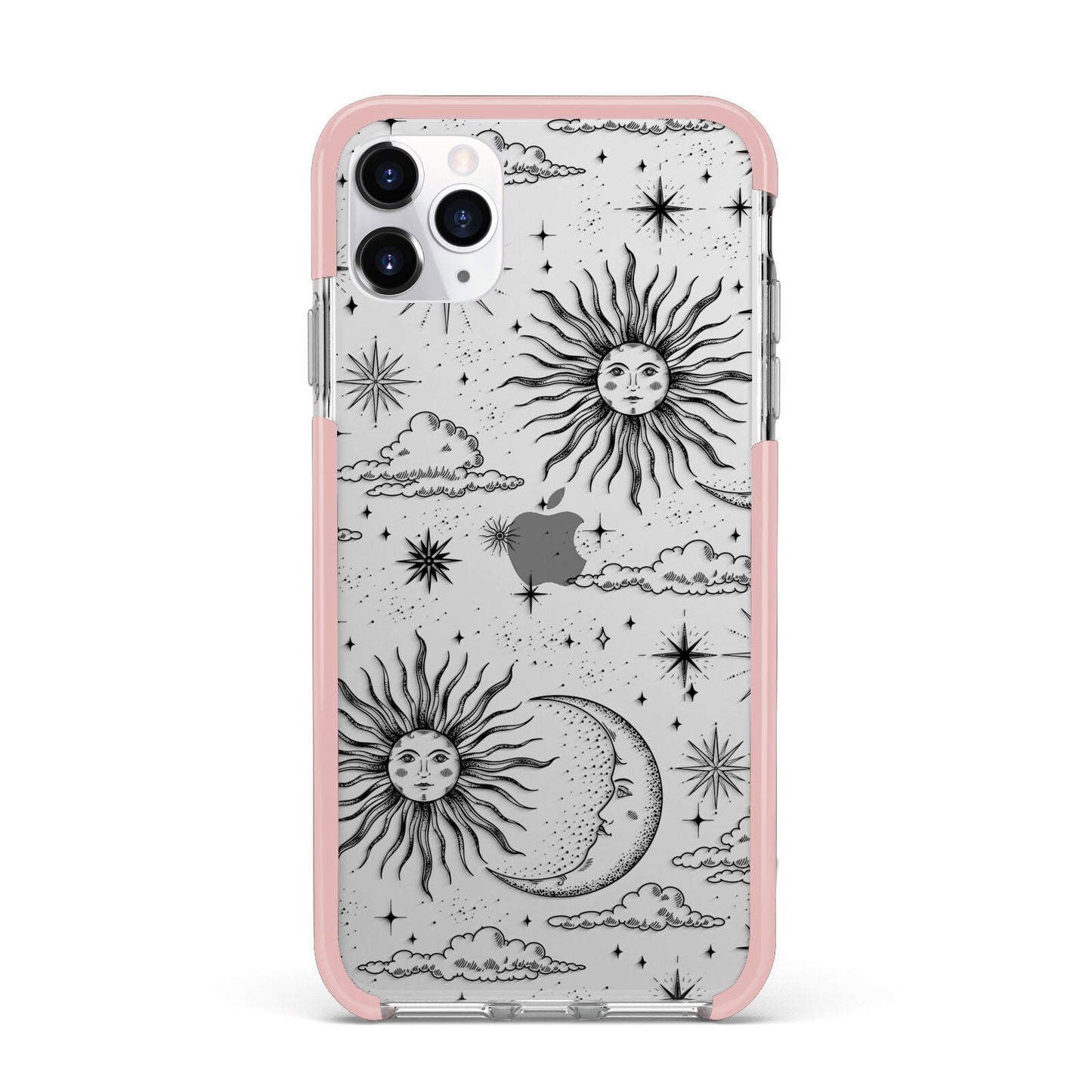 Celestial Suns Clouds iPhone 11 Pro Max Impact Pink Edge Case