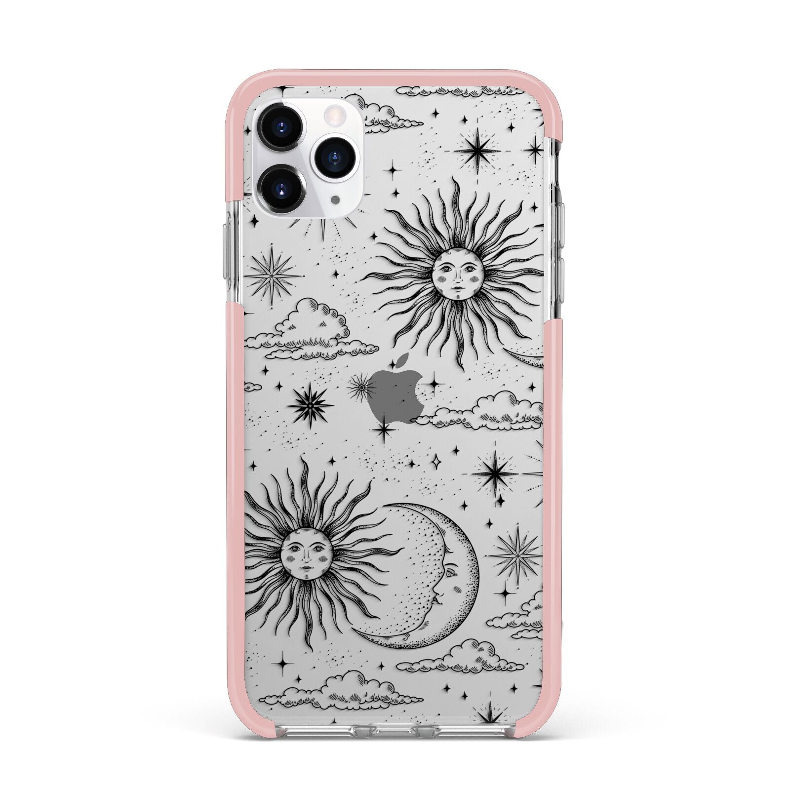 Celestial Suns Clouds iPhone 11 Pro Max Impact Pink Edge Case