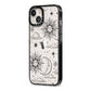Celestial Suns Clouds iPhone 13 Black Impact Case Side Angle on Silver phone