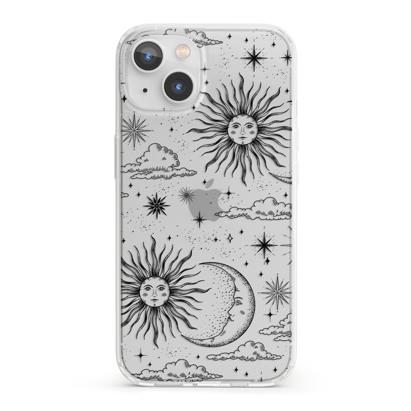 Celestial Suns Clouds iPhone 13 Clear Bumper Case