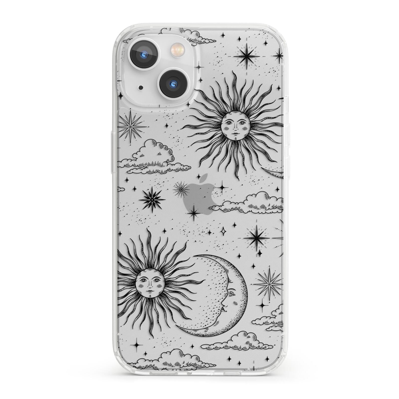 Celestial Suns Clouds iPhone 13 Clear Bumper Case