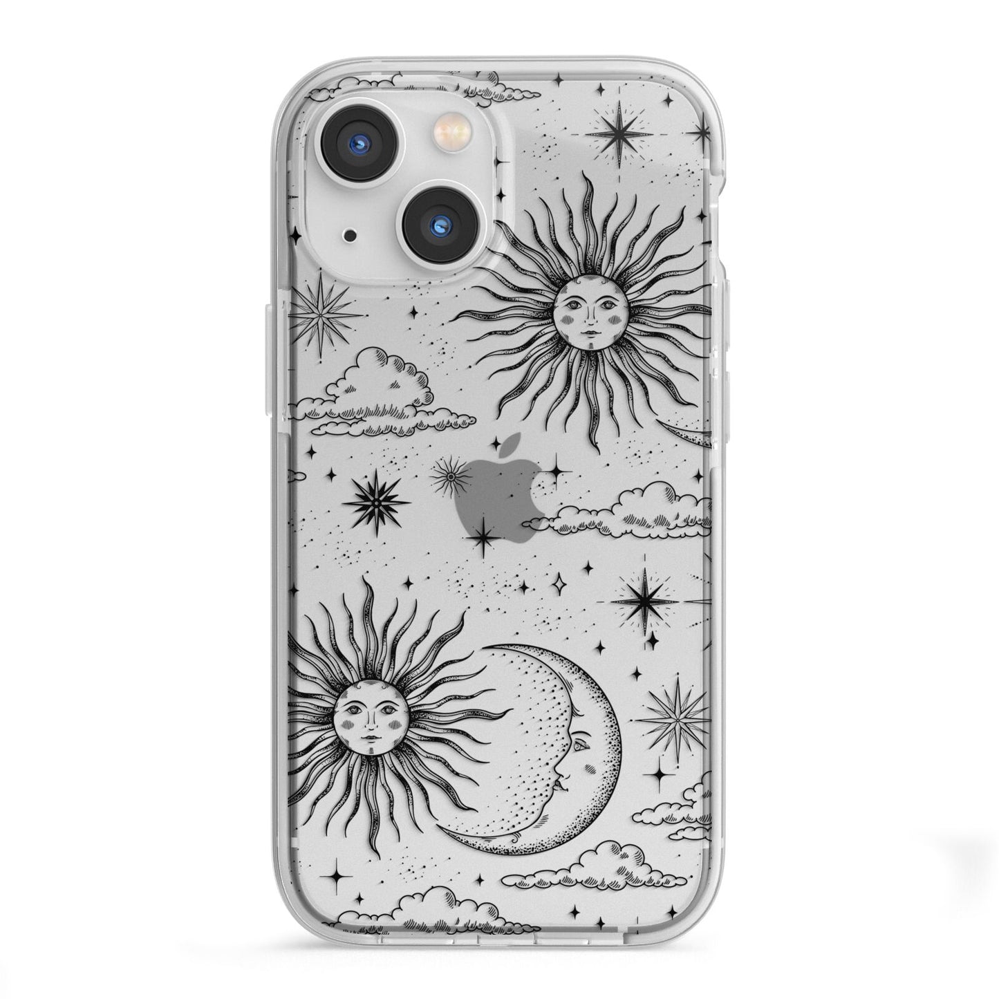 Celestial Suns Clouds iPhone 13 Mini TPU Impact Case with White Edges