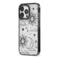 Celestial Suns Clouds iPhone 13 Pro Black Impact Case Side Angle on Silver phone