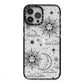 Celestial Suns Clouds iPhone 13 Pro Max Black Impact Case on Silver phone