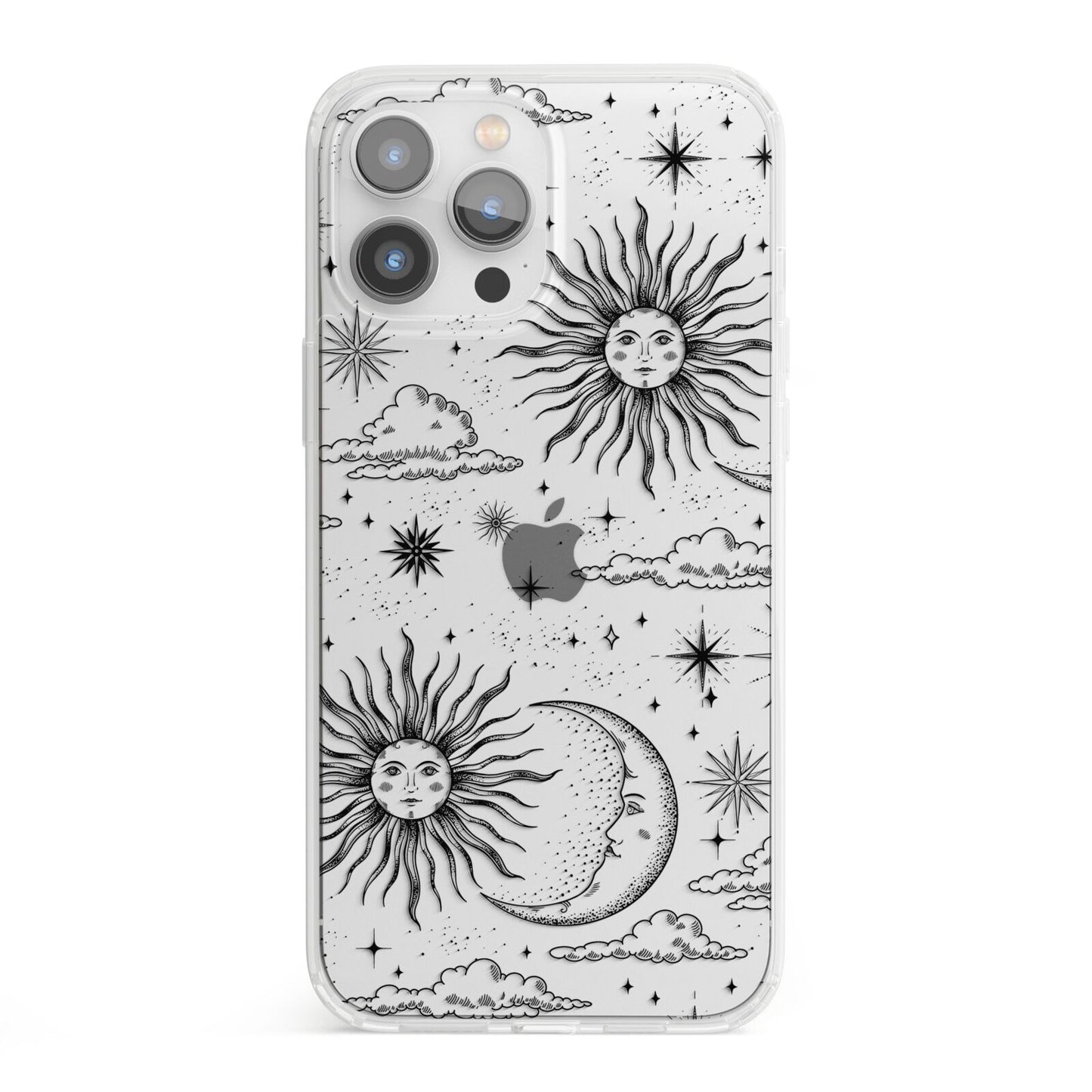 Celestial Suns Clouds iPhone 13 Pro Max Clear Bumper Case