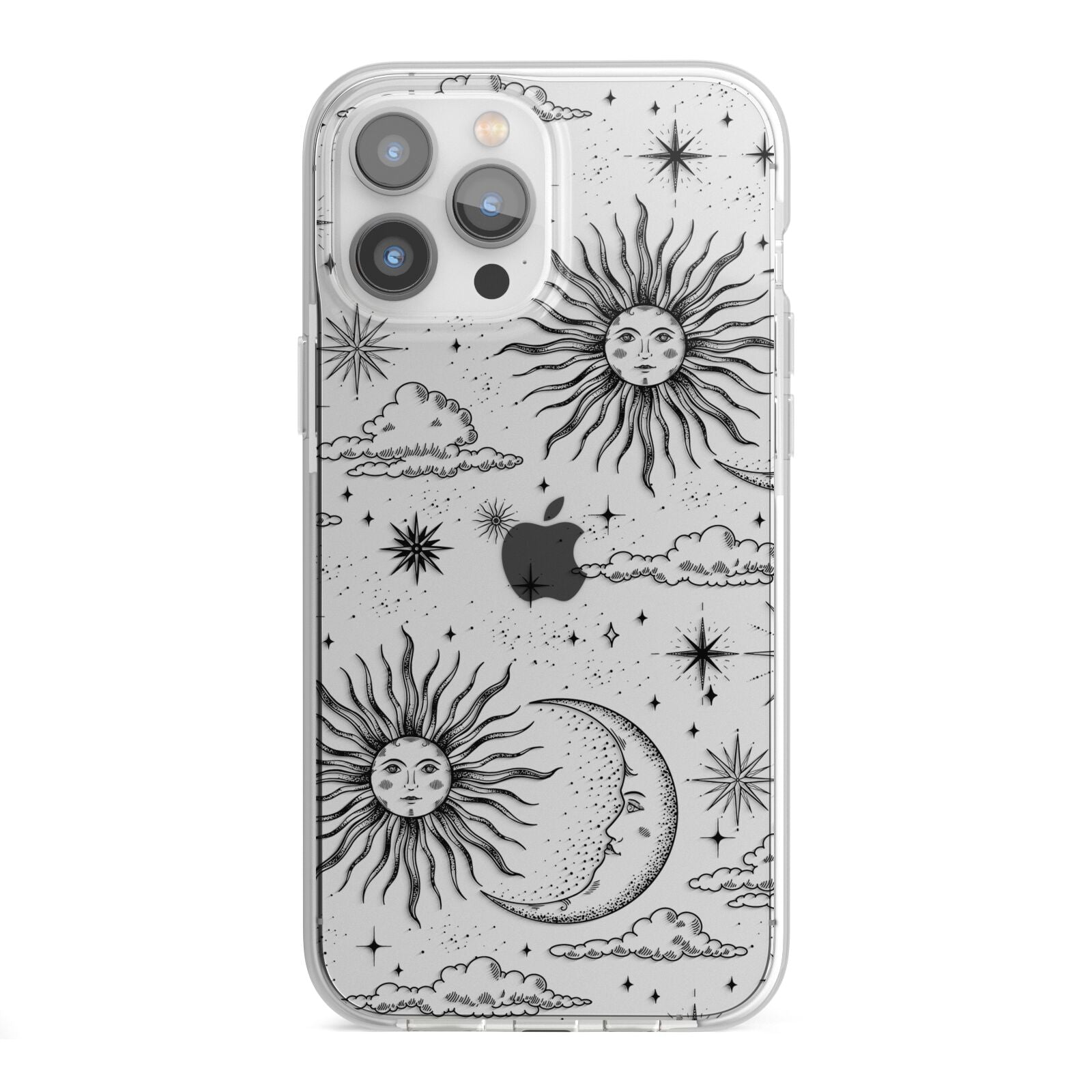 Celestial Suns Clouds iPhone 13 Pro Max TPU Impact Case with White Edges