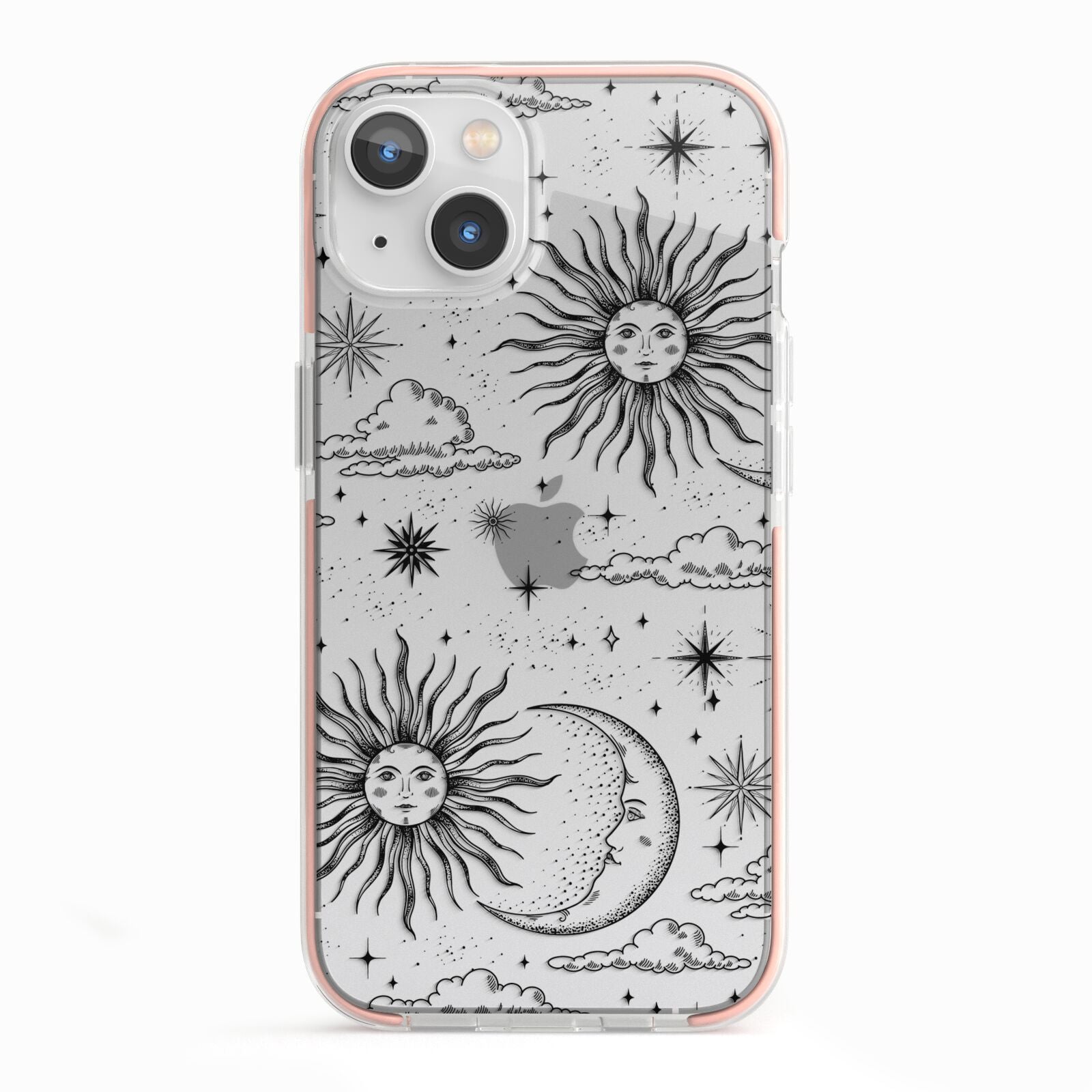 Celestial Suns Clouds iPhone 13 TPU Impact Case with Pink Edges