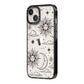 Celestial Suns Clouds iPhone 14 Black Impact Case Side Angle on Silver phone