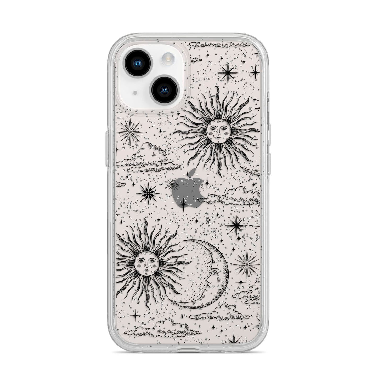 Celestial Suns Clouds iPhone 14 Glitter Tough Case Starlight