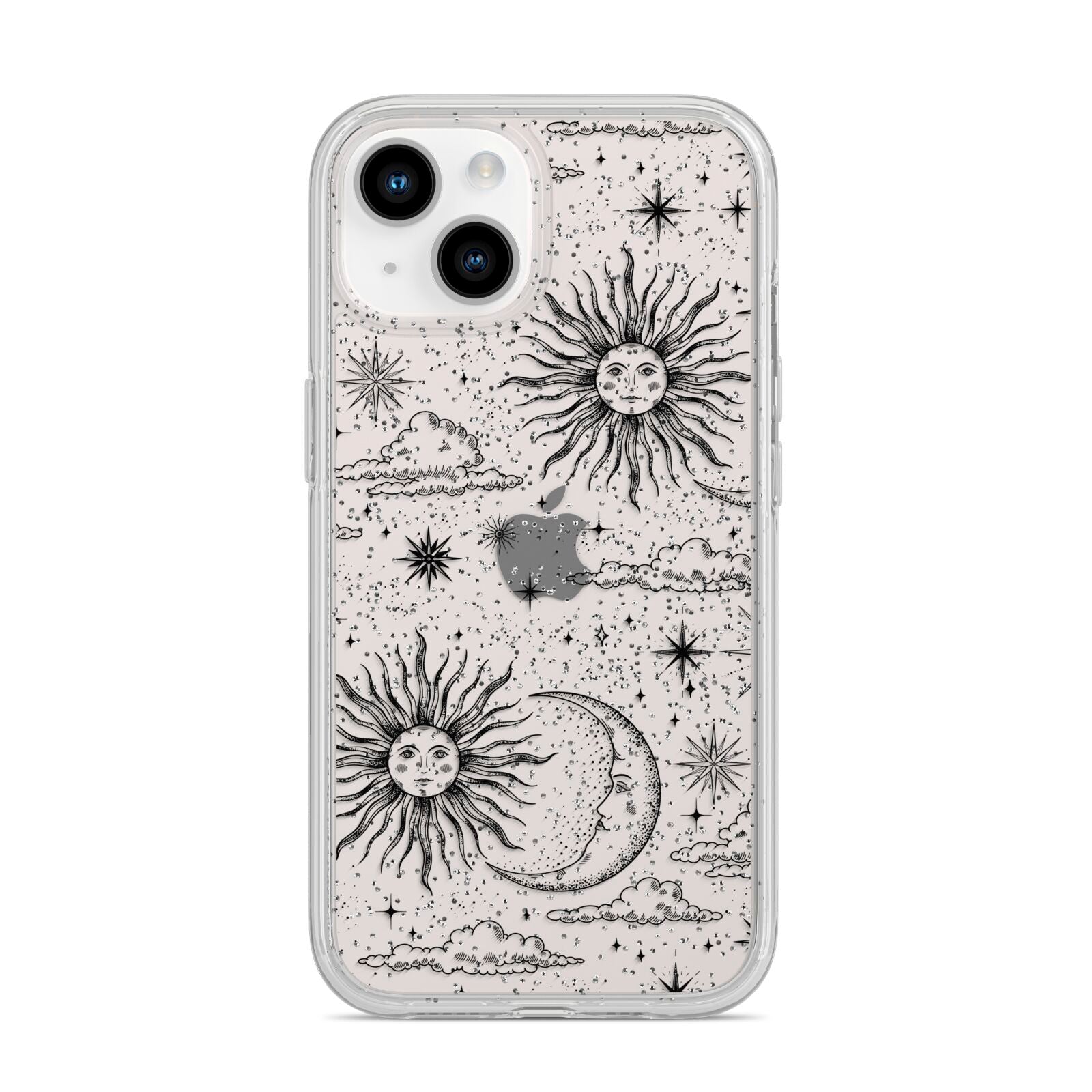 Celestial Suns Clouds iPhone 14 Glitter Tough Case Starlight