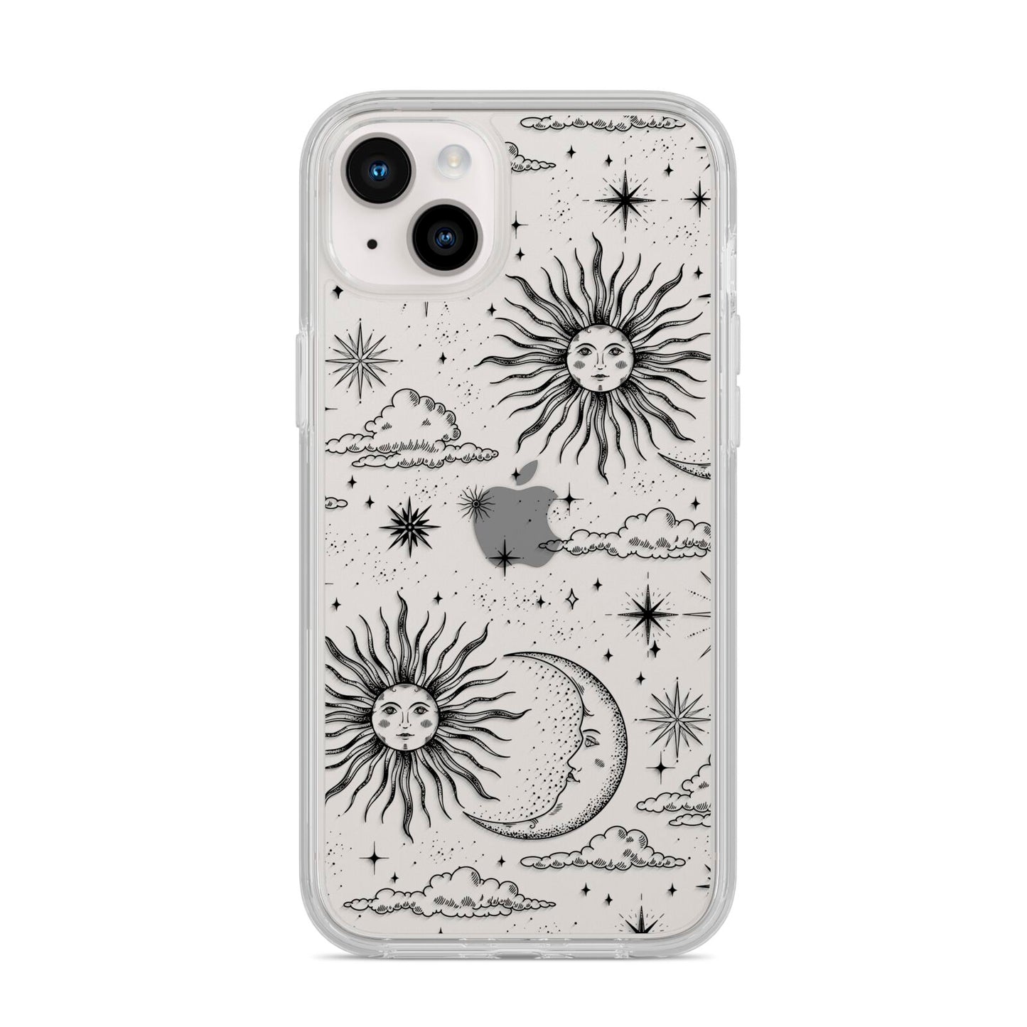Celestial Suns Clouds iPhone 14 Plus Clear Tough Case Starlight