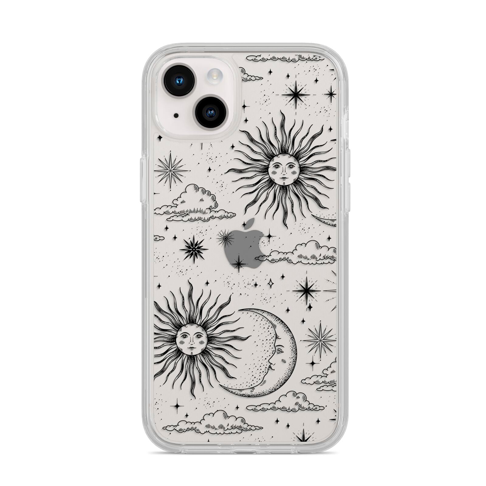 Celestial Suns Clouds iPhone 14 Plus Clear Tough Case Starlight