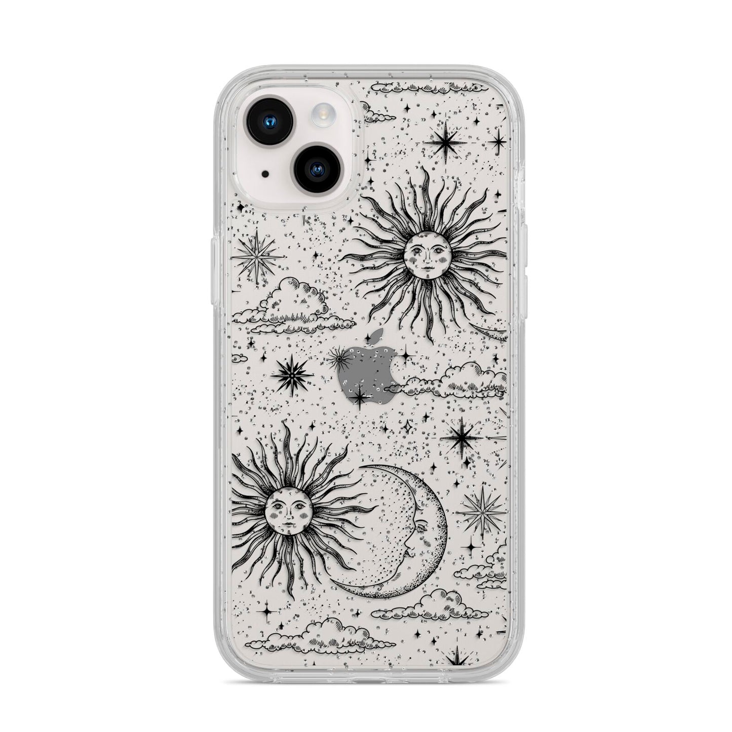 Celestial Suns Clouds iPhone 14 Plus Glitter Tough Case Starlight