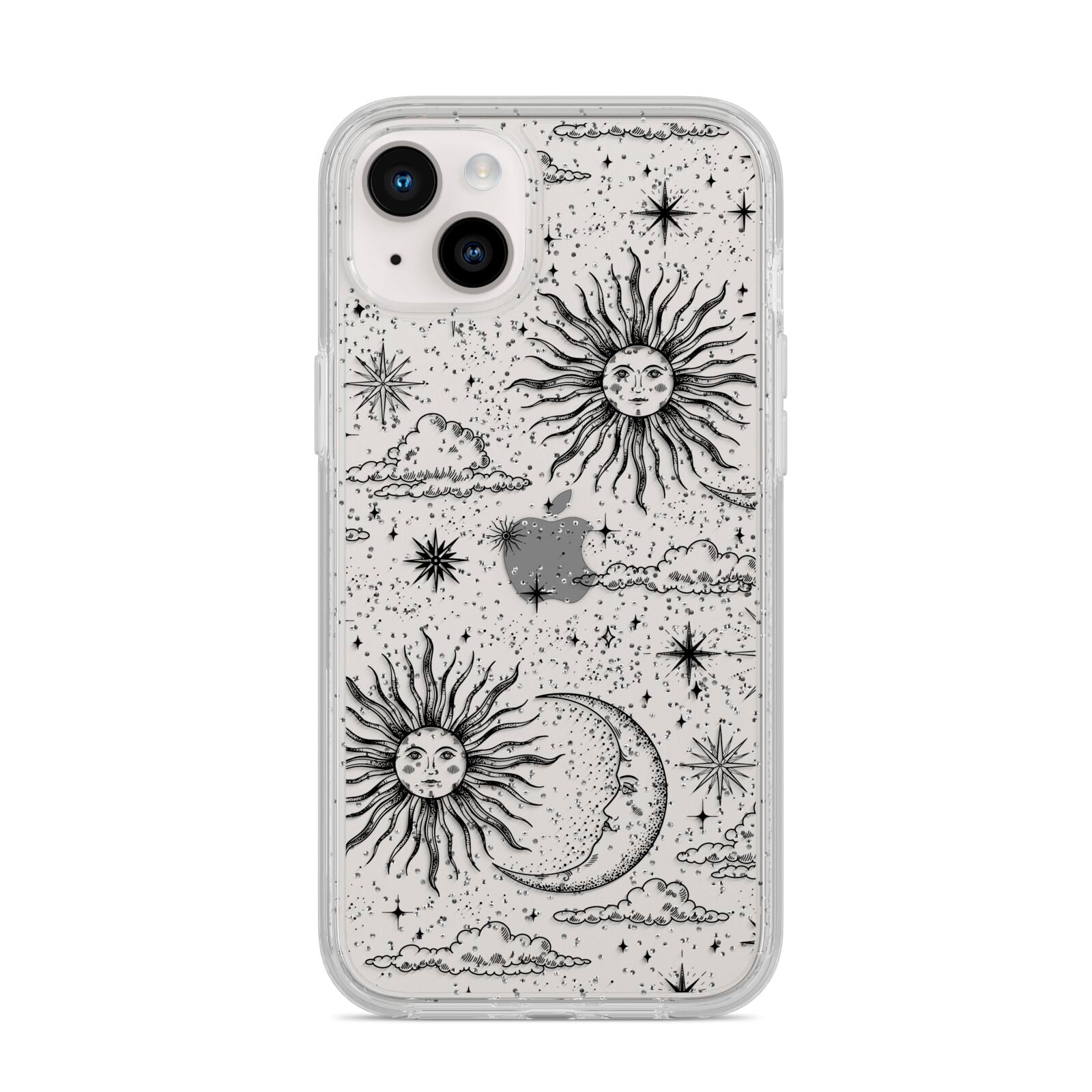 Celestial Suns Clouds iPhone 14 Plus Glitter Tough Case Starlight