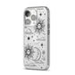 Celestial Suns Clouds iPhone 14 Pro Clear Tough Case Silver Angled Image