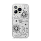 Celestial Suns Clouds iPhone 14 Pro Clear Tough Case Silver