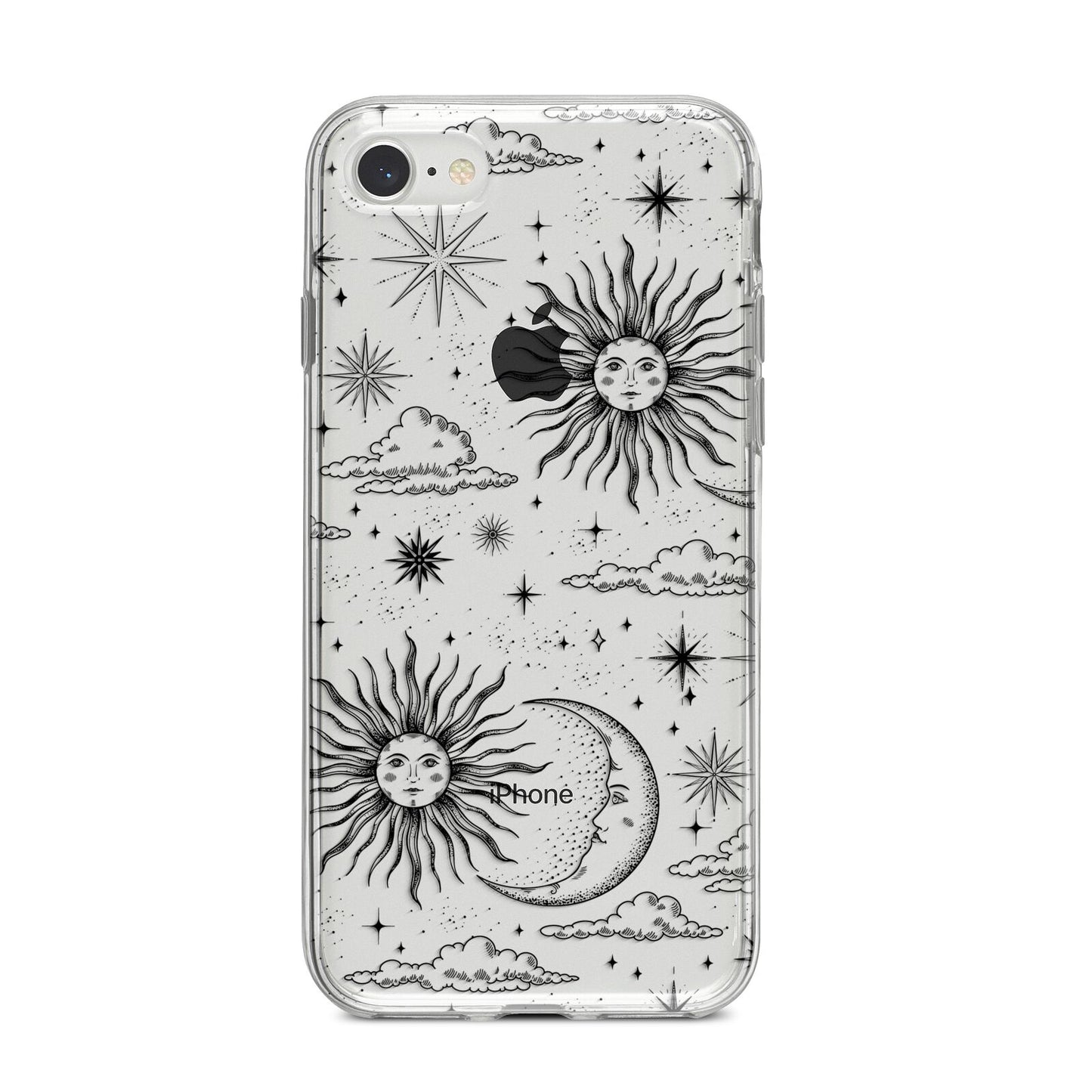 Celestial Suns Clouds iPhone 8 Bumper Case on Silver iPhone