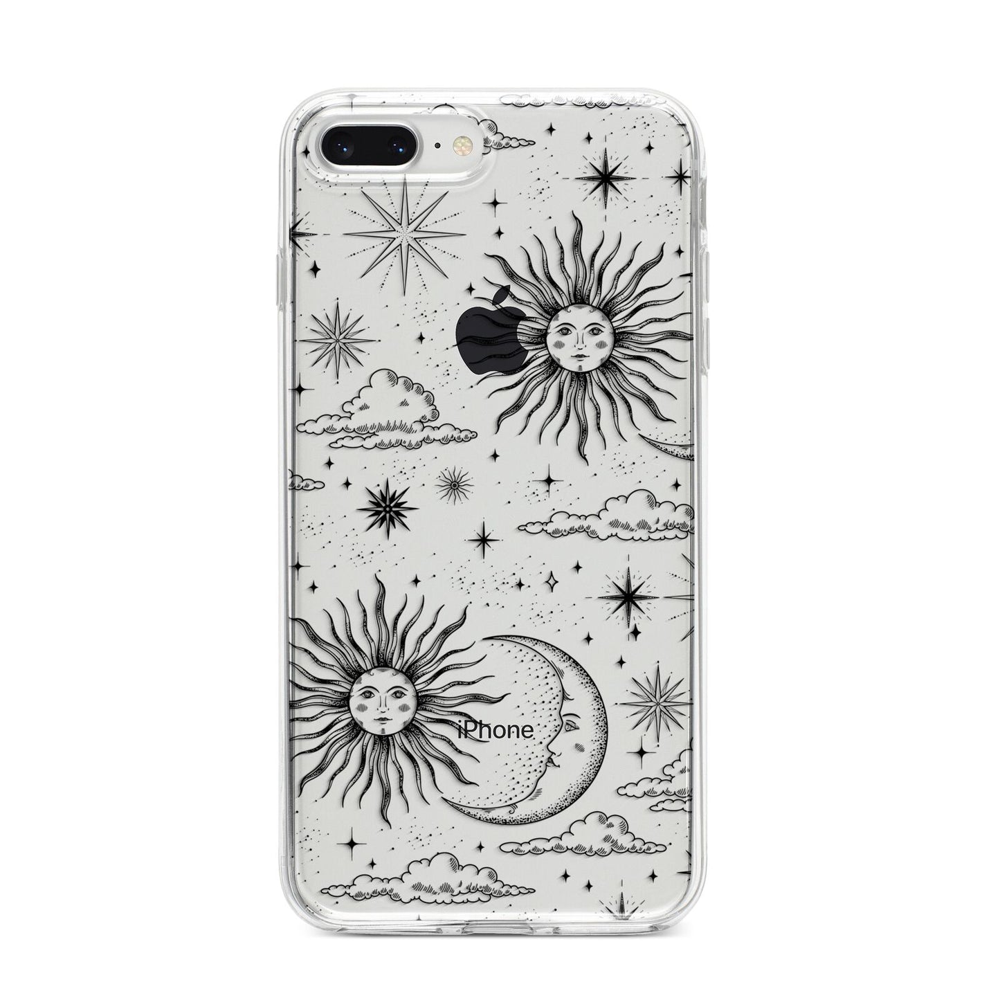 Celestial Suns Clouds iPhone 8 Plus Bumper Case on Silver iPhone