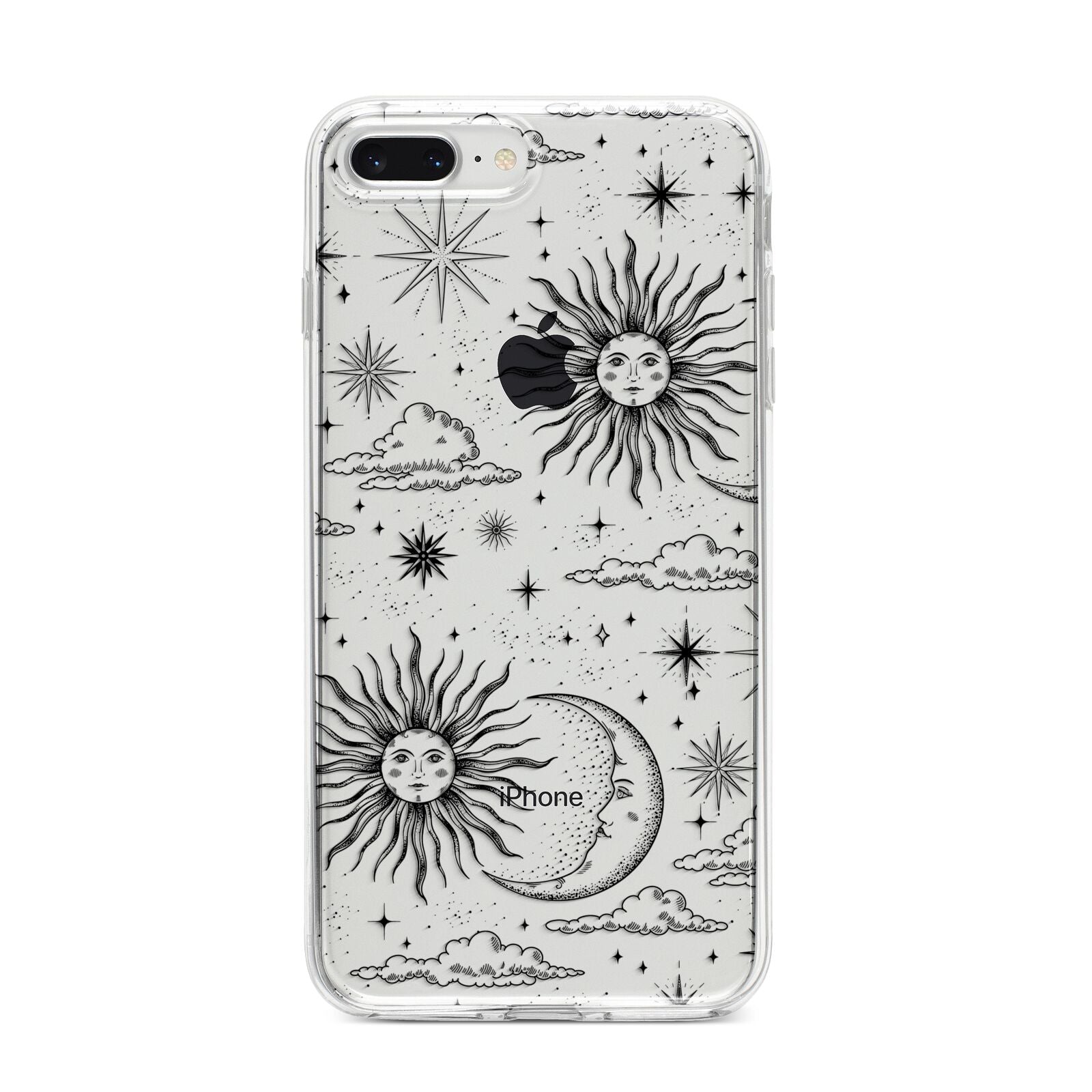 Celestial Suns Clouds iPhone 8 Plus Bumper Case on Silver iPhone