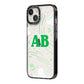 Celestial iPhone 14 Black Impact Case Side Angle on Silver phone