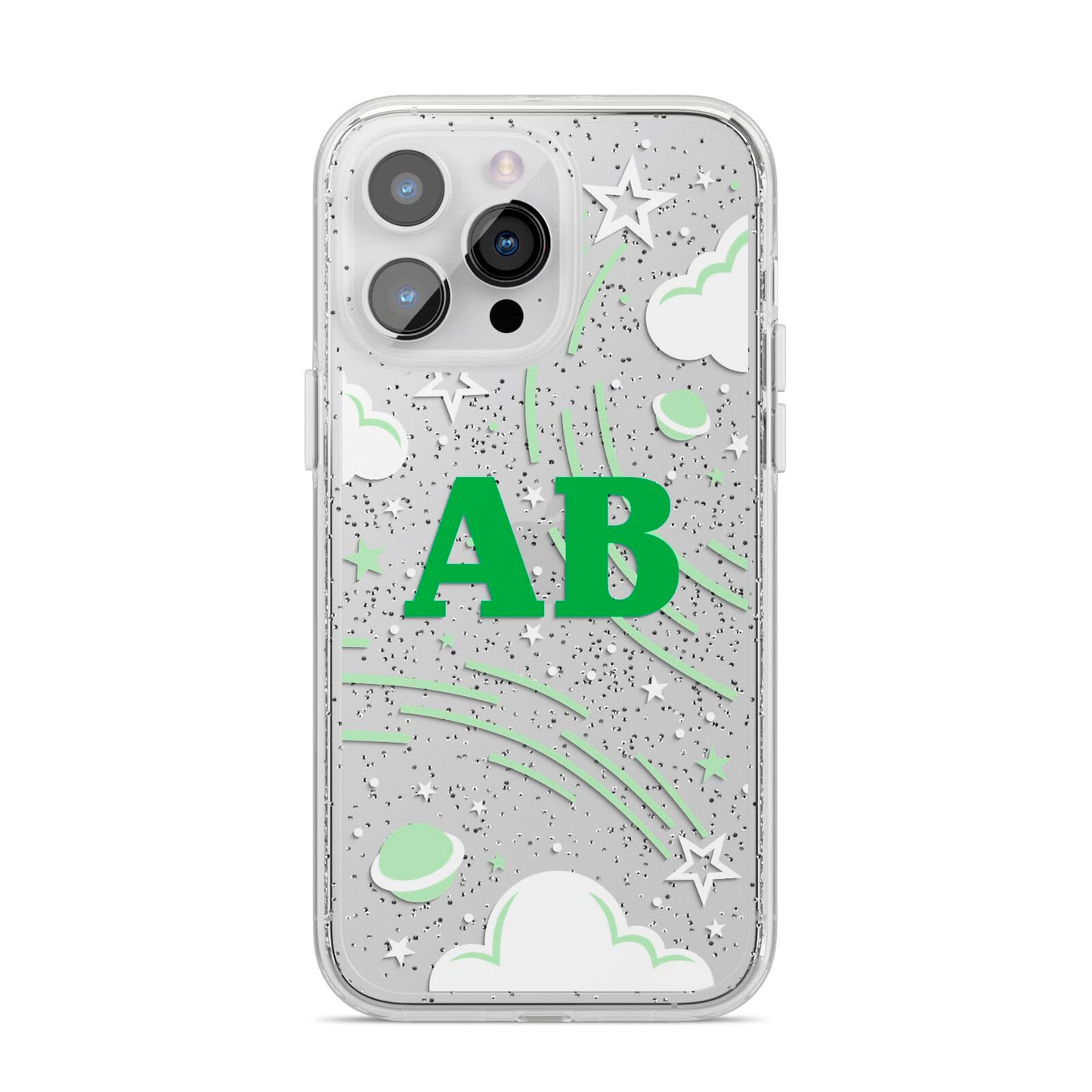 Celestial iPhone 14 Pro Max Glitter Tough Case Silver