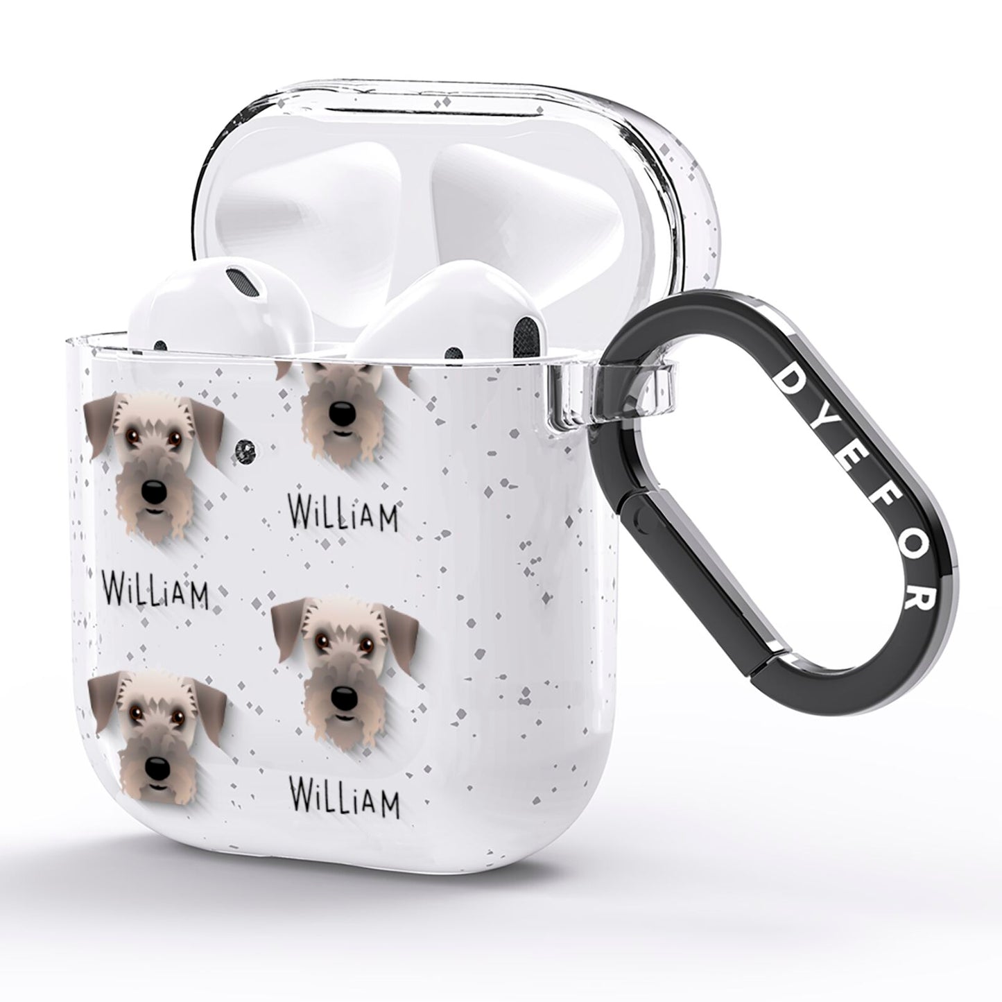 Cesky Terrier Icon with Name AirPods Glitter Case Side Image
