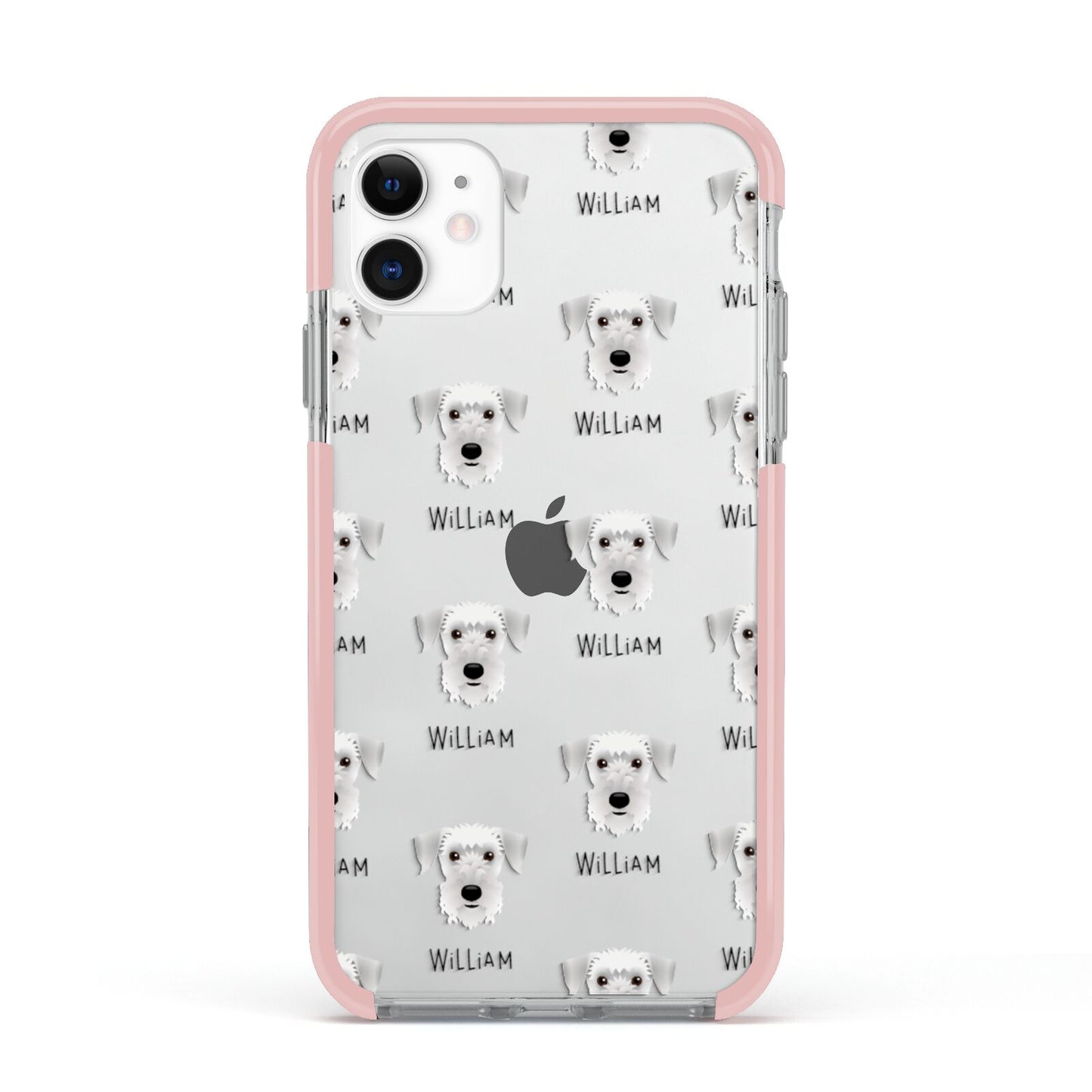 Cesky Terrier Icon with Name Apple iPhone 11 in White with Pink Impact Case