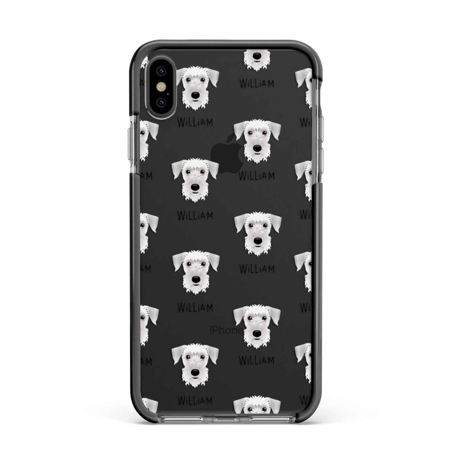 Cesky Terrier Icon with Name Apple iPhone Xs Max Impact Case Black Edge on Black Phone