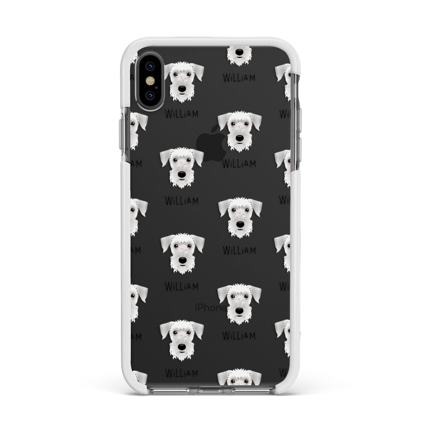 Cesky Terrier Icon with Name Apple iPhone Xs Max Impact Case White Edge on Black Phone
