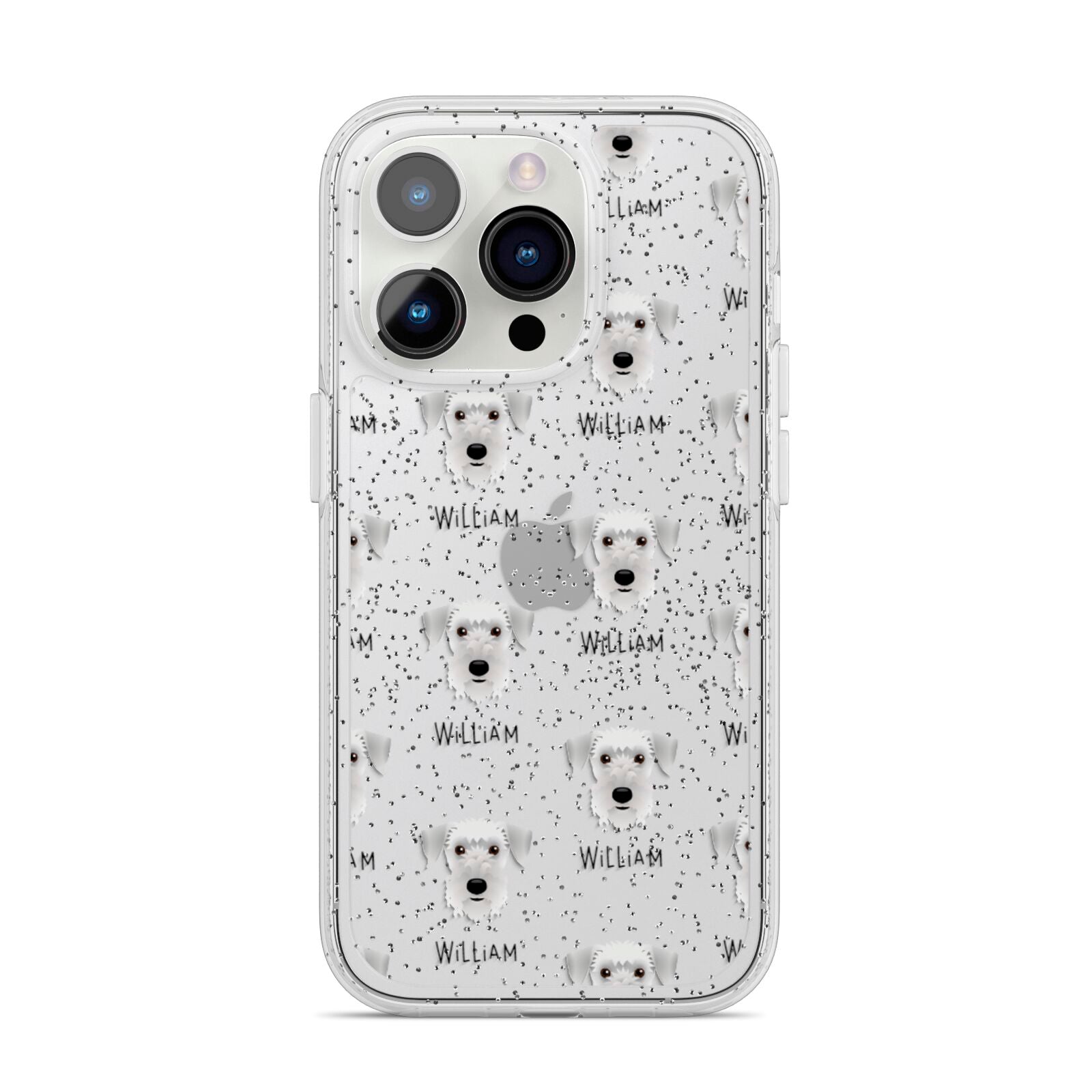 Cesky Terrier Icon with Name iPhone 14 Pro Glitter Tough Case Silver
