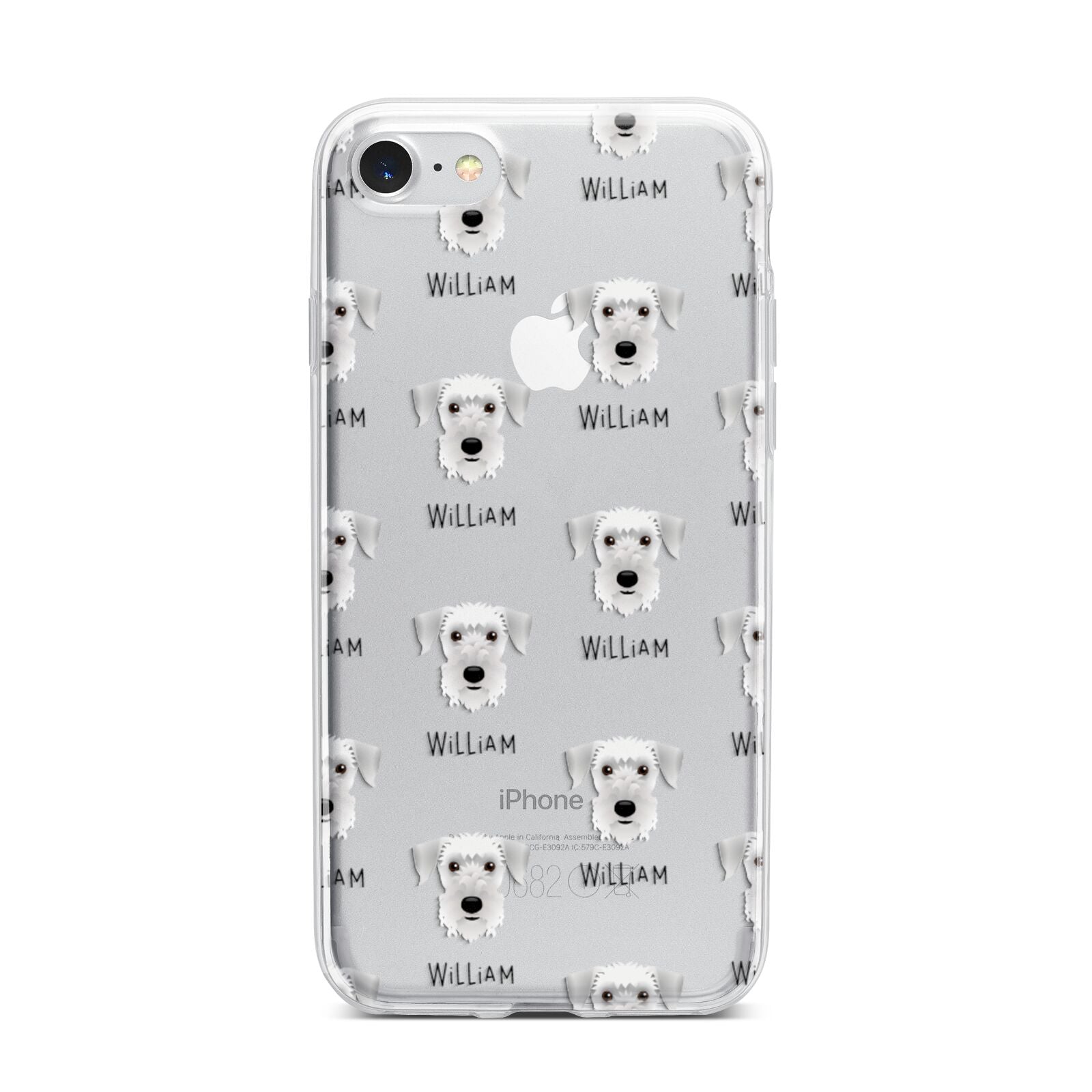 Cesky Terrier Icon with Name iPhone 7 Bumper Case on Silver iPhone
